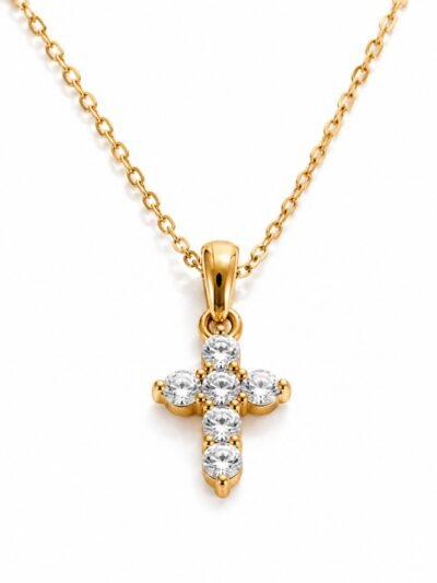 Luna Cross Pendant Necklace – 18K Gold Plated Anti-Tarnish Necklace
