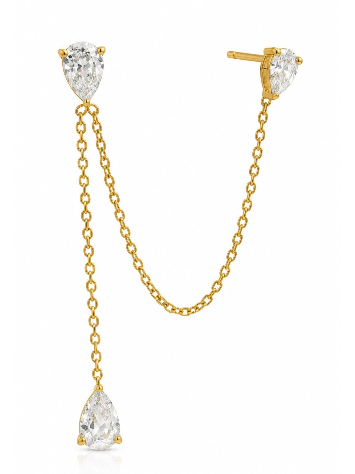 Celeste Chain Drop Earrings – 18K Gold Plated Anti-Tarnish Earrings